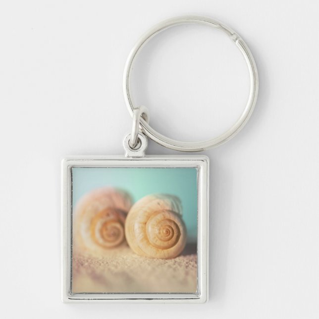 Nautilus Shells On Beach Key Ring (Front)