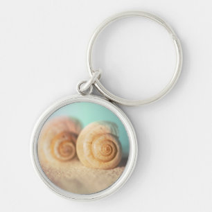 Nautilus Shells On Beach Key Ring
