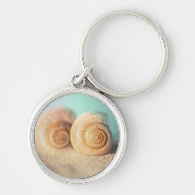 Nautilus Shells On Beach Key Ring (Front)