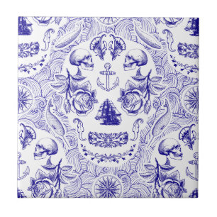 NautiSkull Ceramic Tile