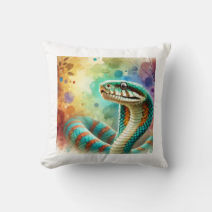 Nauyaca Snake 050824AREF122 - Watercolor Cushion