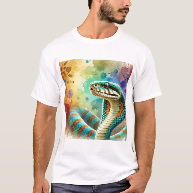 Nauyaca Snake 050824AREF122 - Watercolor T-Shirt (Front)
