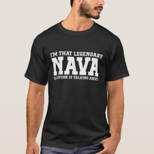 Nava Surname Funny Team Family Last Name Nava T Sh T-Shirt