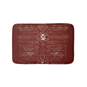Navajo Aztec: Ethnic Doodle Pattern. Bath Mat