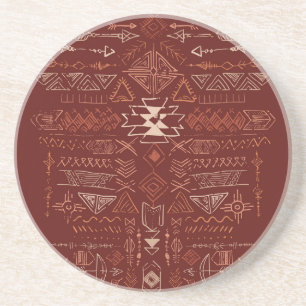 Navajo Aztec: Ethnic Doodle Pattern. Coaster