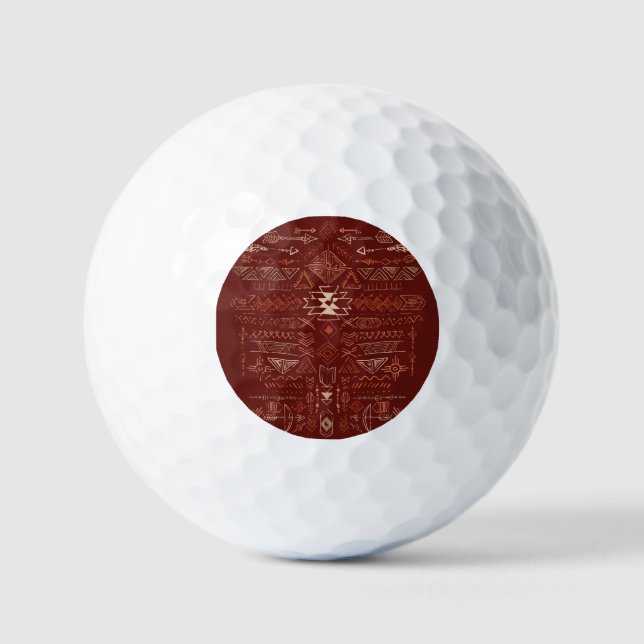 Navajo Aztec: Ethnic Doodle Pattern. Golf Balls (Front)