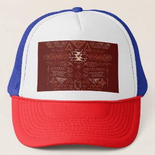Navajo Aztec: Ethnic Doodle Pattern. Trucker Hat