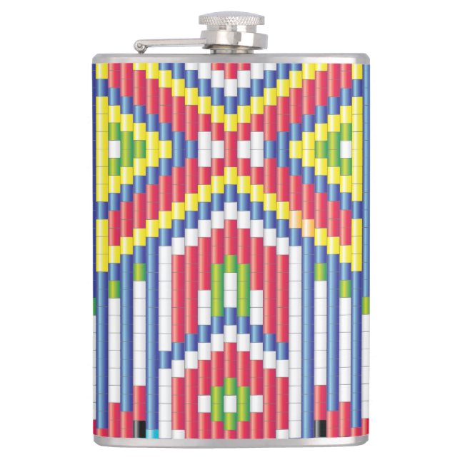 Navajo Bead Design Hip Flask (Front)