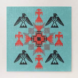 Navajo Birds, Ethnic Tribal Vintage. Jigsaw Puzzle