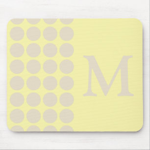 Navajo Cream Neutral Dots with monogram Mouse Pad