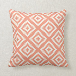 Navajo Gemetric Pattern Peach and Cream Cushion