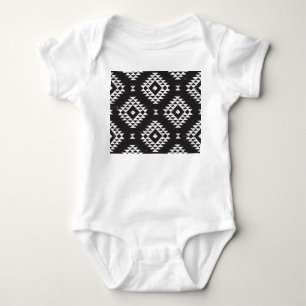 Navajo Geometric: Black White Tribal. Baby Bodysuit