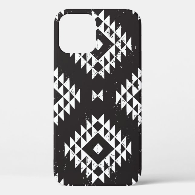 Navajo Geometric: Black White Tribal. Case-Mate iPhone Case (Back)