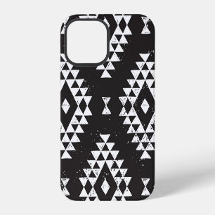 Navajo Geometric: Black White Tribal. iPhone 12 Case