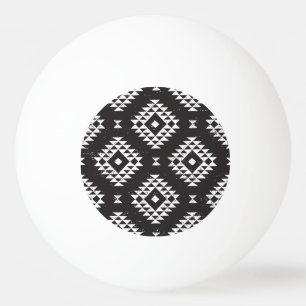Navajo Geometric: Black White Tribal. Ping Pong Ball