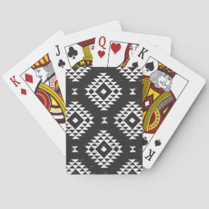 Navajo Geometric: Black White Tribal. Playing Cards