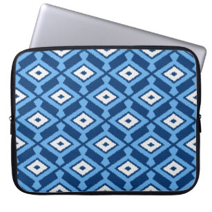 Navajo Ikat Pattern, Indigo and Denim Blue Laptop Sleeve