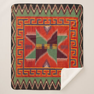 NAVAJO INDIAN 1800s HORSE SADDLE BLANKET SHERPA