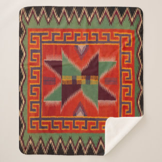 NAVAJO INDIAN 1800s HORSE SADDLE BLANKET SHERPA