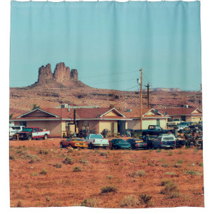 Navajo Native American life on a reservation in Ar Shower Curtain