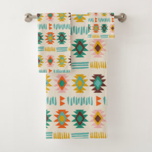 Navajo Native American Pattern Bath Towel Set