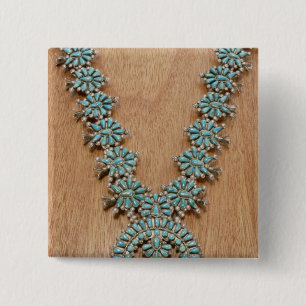 Navajo necklace 15 cm square badge