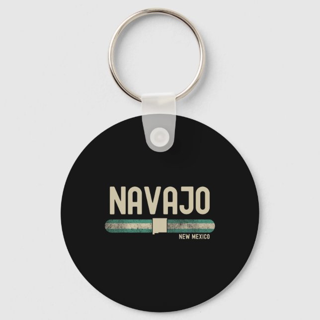 Navajo Nm New Mexico Travel &amp; 80s Style  Key Ring (Front)