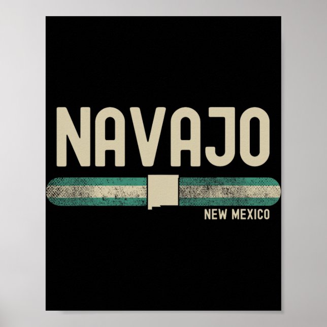 Navajo Nm New Mexico Travel &amp; 80s Style  Poster (Front)