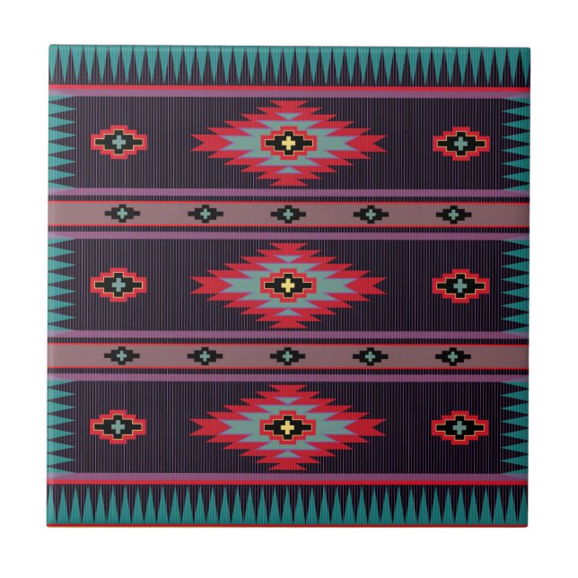 Navajo Pattern Ceramic Tile (Front)