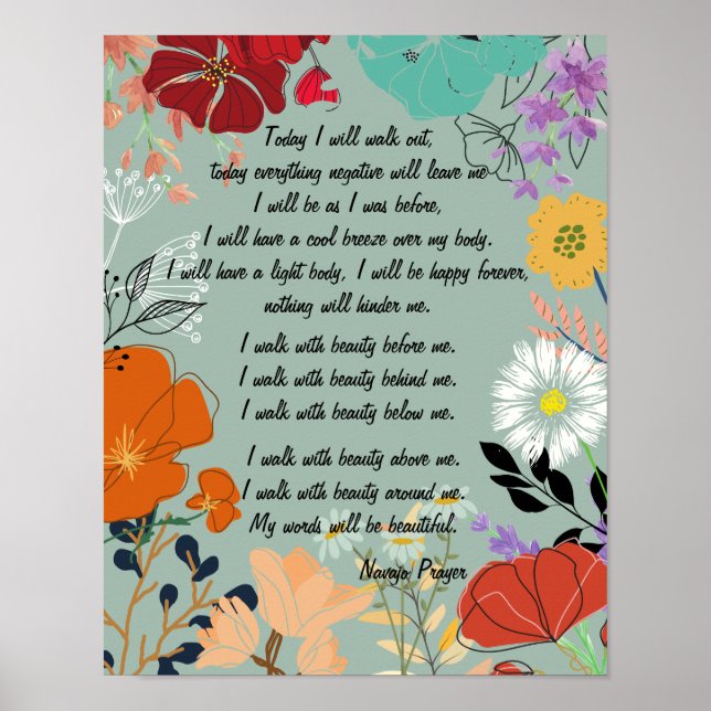 Navajo Prayer Walk In Beauty Poster (Front)