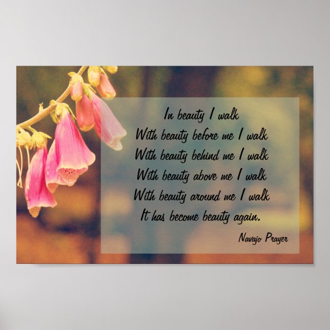 Navajo Prayer Walk in Beauty Poster (Front)