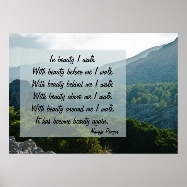 Navajo Prayer Walk in Beauty Poster (Front)