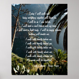 Navajo Prayer Walk In Beauty Poster