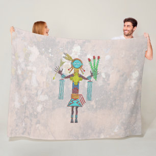Navajo Rain Man Image Fleece Blanket