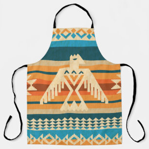 Navajo style abstract seamless pattern with eagle apron