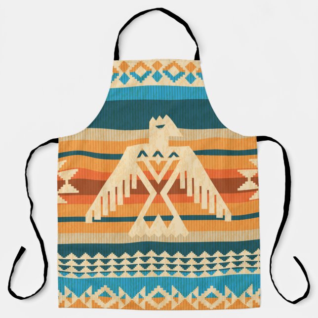 Navajo style abstract seamless pattern with eagle  apron (Front)