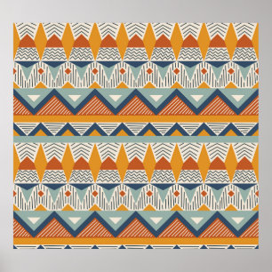 Navajo Style Seamless Pattern Design Poster