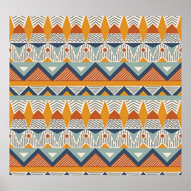 Navajo Style Seamless Pattern Design Poster (Front)
