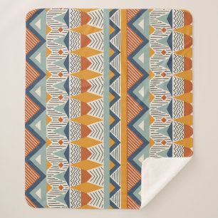 Navajo Style Seamless Pattern Design Sherpa Blanket