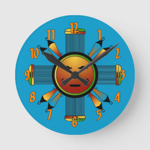 Navajo Sun Round Clock
