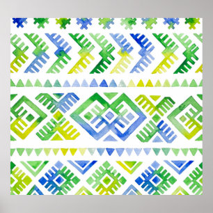 Navajo Tribute: Watercolor Tribal Majesty Poster