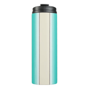 Navajo White, Turquoise Orange Mexican Blanket Ser Thermal Tumbler