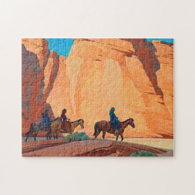 Navajos in a Canyon, 1945 by Maynard Dixon Jigsaw Puzzle (Horizontal)
