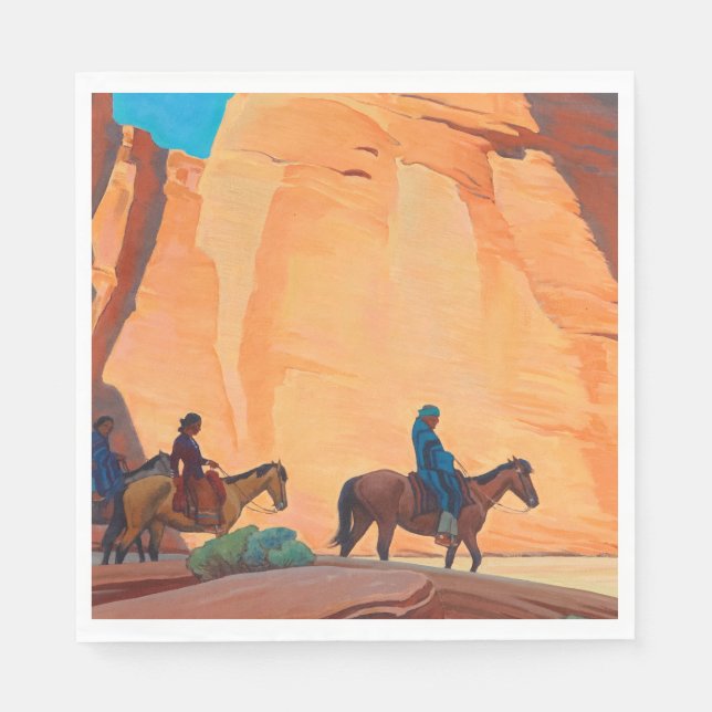 Navajos in a Canyon, 1945 by Maynard Dixon Napkin (Front)