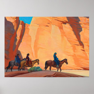 Navajos in a Canyon, 1945 by Maynard Dixon Poster