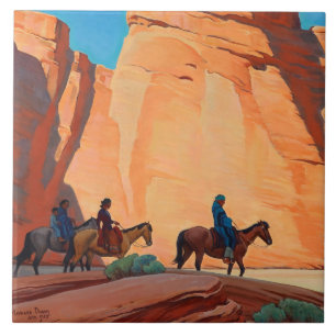 “Navajos in a Canyon” by Maynard Dixon Ceramic Tile
