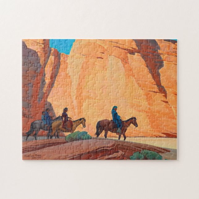 Navajos in a Canyon by Maynard Dixon Jigsaw Puzzle (Horizontal)