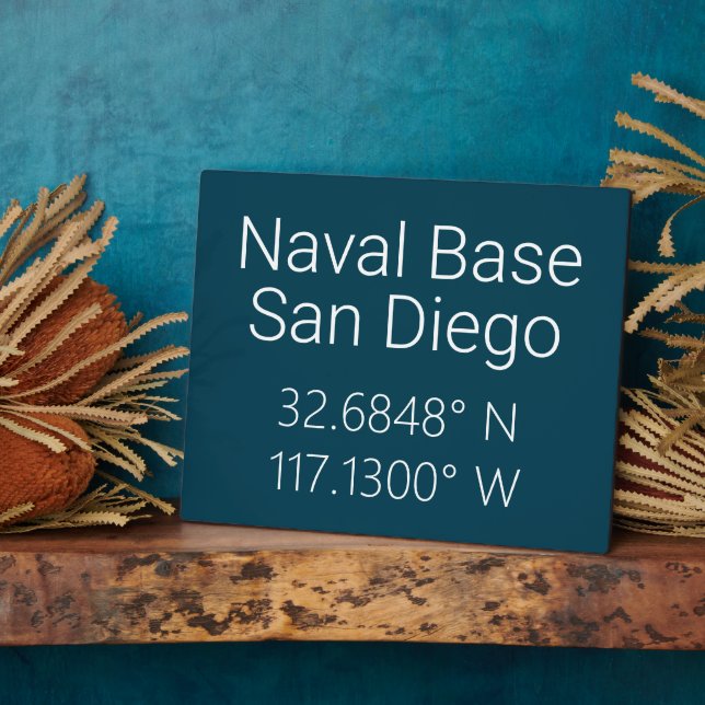 Naval Base San Diego Latitude Longitude  Plaque (Side)