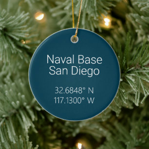 Naval Base San Diego Map Coordinates Personalised Ceramic Ornament