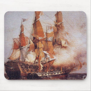 Naval battle between the Confiance and HMS Kent Mouse Pad